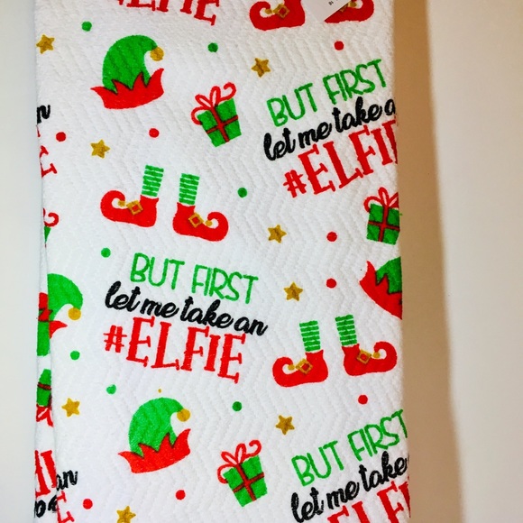 2 Xmas Let me take an #elfie Kitchen Towels Selfie - Picture 3 of 6